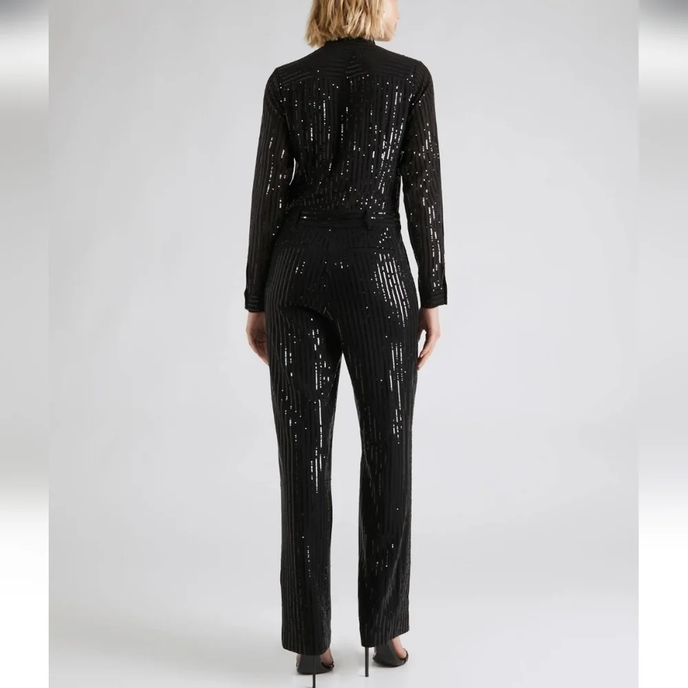 Michael Kors Black Sequin Jumpsuit